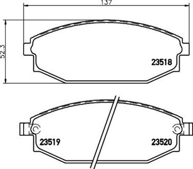 Передние тормозные колодки hella 8DB355009961