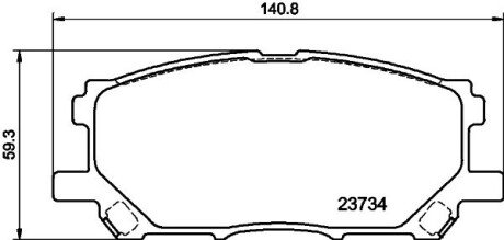 Передние тормозные колодки hella 8DB355010-071 на Лексус Rx330