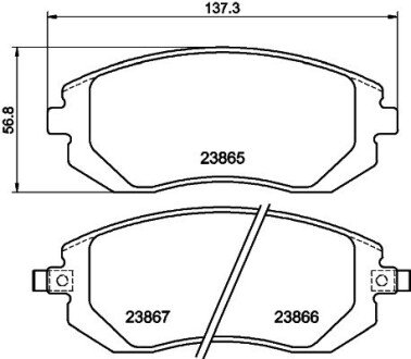 Передние тормозные колодки hella 8DB 355 010-211 на Субару Xv