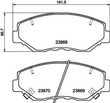 Передні тормозні (гальмівні) колодки hella 8DB355010231 на Хонда Цивик