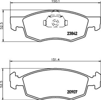 Передние тормозные колодки hella 8DB355010321