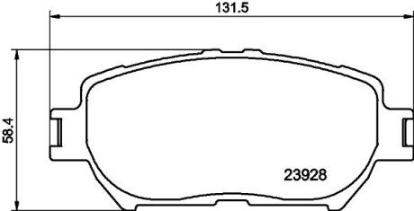 Передні тормозні (гальмівні) колодки hella 8DB 355 010-431 на Лексус Es 300