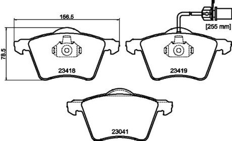 Передні тормозні (гальмівні) колодки hella 8DB355010631