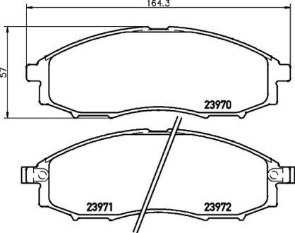 Передні тормозні (гальмівні) колодки hella 8DB355010-671