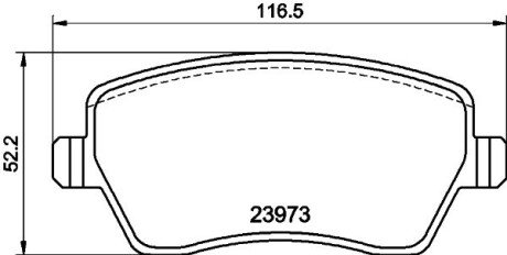 Передні тормозні (гальмівні) колодки hella 8DB355010851 на Рено Дастер