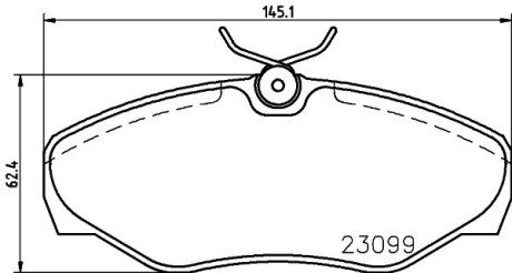 Передні тормозні (гальмівні) колодки hella 8DB 355 011-091 на Ниссан Примастар