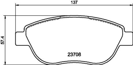 Передні тормозні (гальмівні) колодки hella 8DB355011331 на Ситроен С4