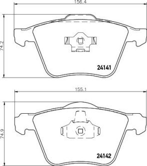 Передні тормозні (гальмівні) колодки hella 8DB 355 011-721