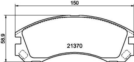 Передні тормозні (гальмівні) колодки hella 8DB355011-751 на Митсубиси Лансер