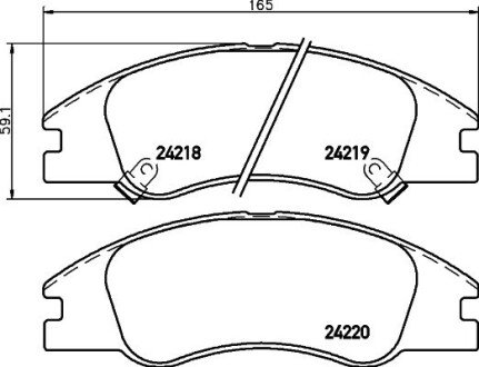 Передні тормозні (гальмівні) колодки hella 8DB355012-041