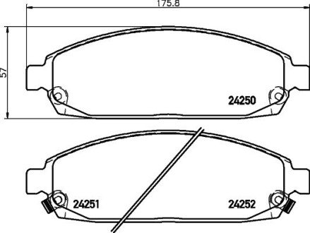 Передние тормозные колодки hella 8DB 355 012-101