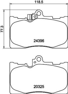 Передние тормозные колодки hella 8DB355012-121 на Лексус Gs350