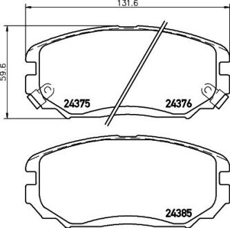 Передние тормозные колодки hella 8DB355012-461