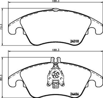 Передние тормозные колодки hella 8DB 355 012-621