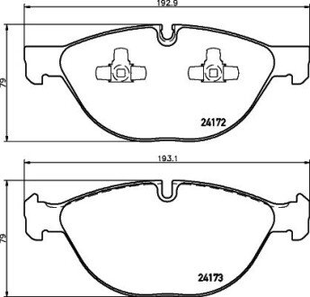 Передні тормозні (гальмівні) колодки hella 8DB355012661