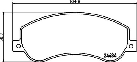 Передні тормозні (гальмівні) колодки hella 8DB355012761 на Форд Транзит 6