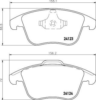 Передні тормозні (гальмівні) колодки hella 8DB 355 012-891 на Рендж (ленд) ровер Фрилендер 2