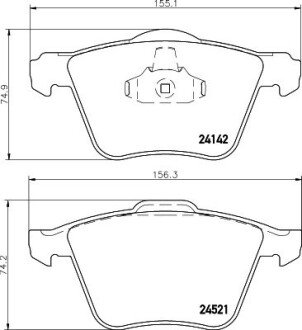 Передні тормозні (гальмівні) колодки hella 8DB355013001 на Форд Галакси