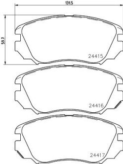 Передние тормозные колодки hella 8DB 355 013-051 на Chevrolet Aveo т250