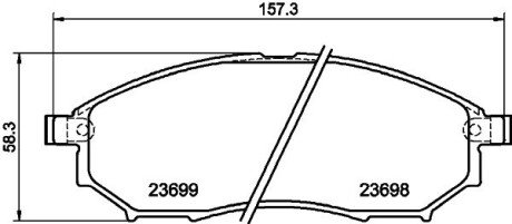 Передние тормозные колодки hella 8DB355013141 на Ниссан Qashqai j10