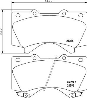 Передние тормозные колодки hella 8DB 355 013-151 на Тойота Ленд крузер 200