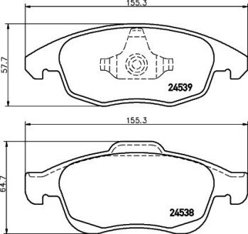 Передні тормозні (гальмівні) колодки hella 8DB 355 013-341