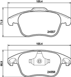 Передні тормозні (гальмівні) колодки hella 8DB355013351