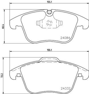 Передні тормозні (гальмівні) колодки hella 8DB355013731 на Пежо 407