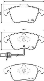 Передні тормозні (гальмівні) колодки hella 8DB355013861