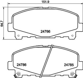 Передние тормозные колодки hella 8DB355013-881 на Хонда Аккорд 8