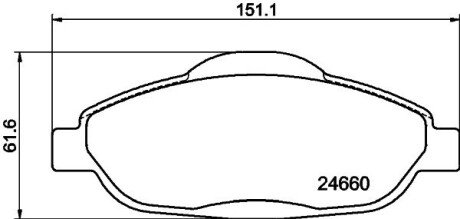 Передние тормозные колодки hella 8DB355013-911 на Пежо 3008