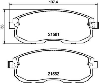 Передние тормозные колодки hella 8DB 355 013-991 на Ниссан Максима а33 qx