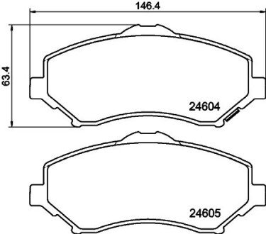 Передние тормозные колодки hella 8DB 355 014-231 на Jeep Wrangler