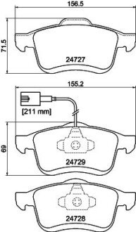 Передние тормозные колодки hella 8DB 355 014-241 на Фиат Добло