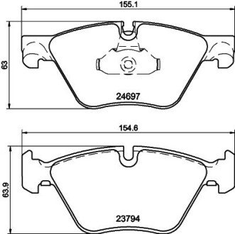 Передні тормозні (гальмівні) колодки hella 8DB 355 014-351