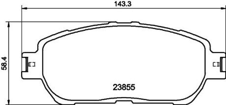 Передні тормозні (гальмівні) колодки hella 8DB355014441