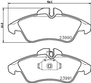 Передні тормозні (гальмівні) колодки hella 8DB 355 014-481 на Фольксваген Лт 28