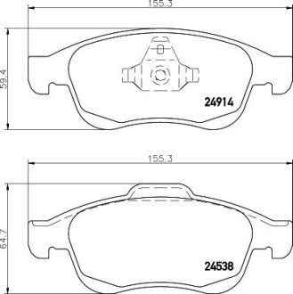 Передние тормозные колодки hella 8DB 355 014-791 на Рено Сандеро степвей 2