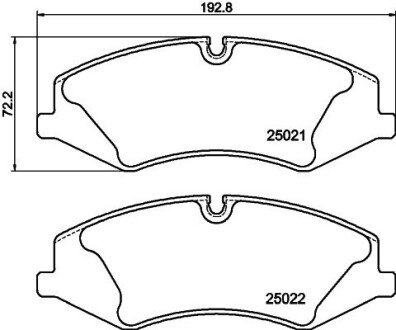 Передні тормозні (гальмівні) колодки hella 8DB355015081