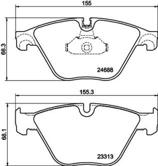 Передні тормозні (гальмівні) колодки hella 8DB355015261