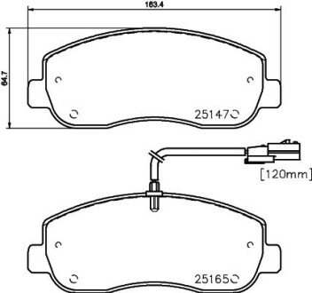 Передні тормозні (гальмівні) колодки hella 8DB355015291