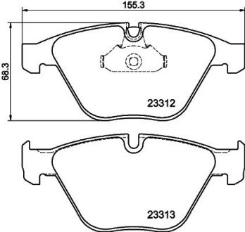 Передние тормозные колодки hella 8DB355015391