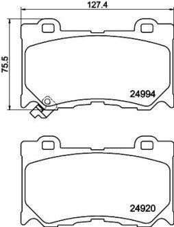 Передні тормозні (гальмівні) колодки hella 8DB355015-411 на Infiniti Q