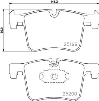 Передні тормозні (гальмівні) колодки hella 8DB355015781