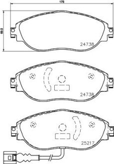 Передні тормозні (гальмівні) колодки hella 8DB355015921