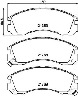 Передні тормозні (гальмівні) колодки hella 8DB 355 016-531 на Митсубиси Лансер 9