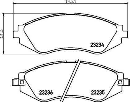 Передние тормозные колодки hella 8DB355017-141 на Chevrolet Lacetti