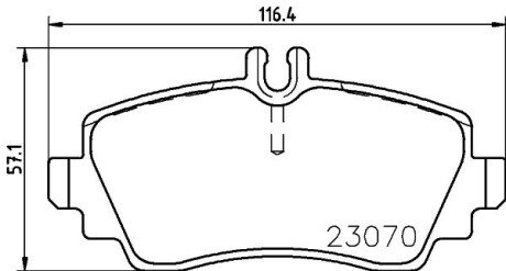 Передние тормозные колодки hella 8DB355018-281 на Мерседес W168 (а160)