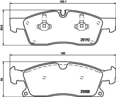 Передние тормозные колодки hella 8DB 355 019-701 на Мерседес GL-Class X166