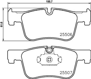 Передні тормозні (гальмівні) колодки hella 8DB355019771